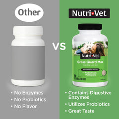 Comprimés saveur foie Nutri-Vet Grass Guard Max faciles à donner.