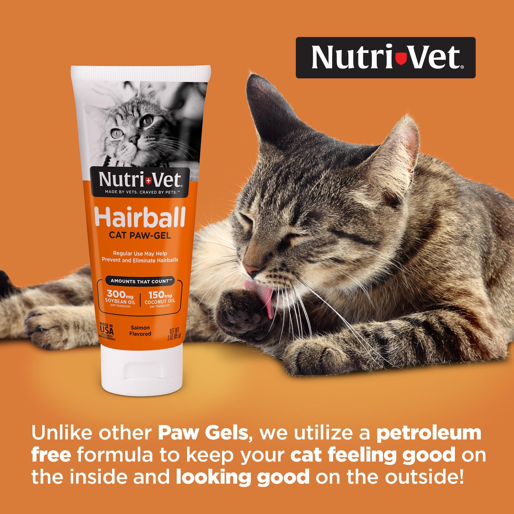 Nutri-Vet Hairball Paw Gel appliqué sur patte, ingestion simplifiée lors du toilettage