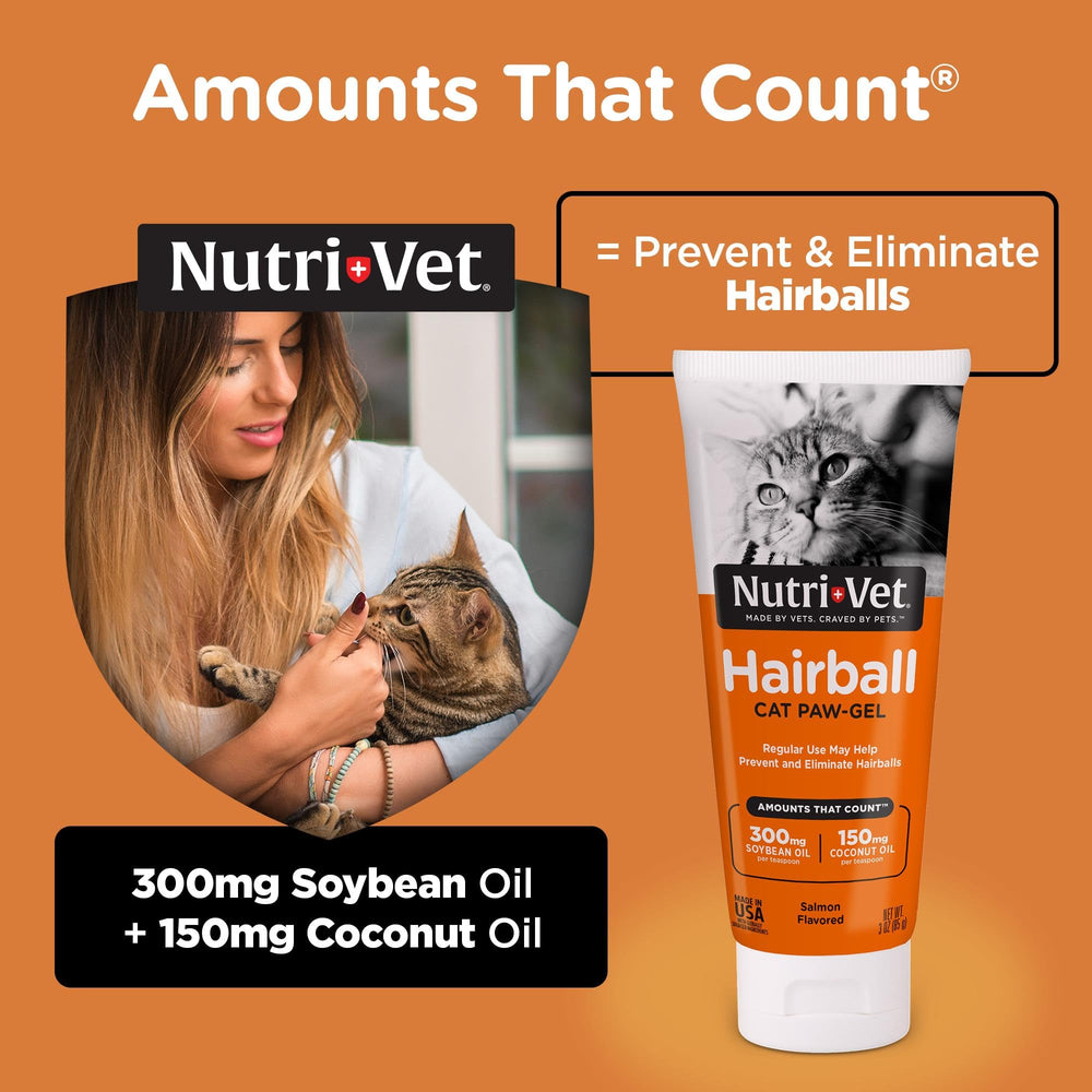 Nutri-Vet Hairball Paw Gel goût saumon, apprécié par de nombreux chats