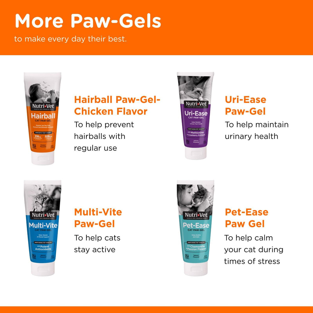 Nutri-Vet Hairball Paw Gel pour chats et chatons, pelage sain