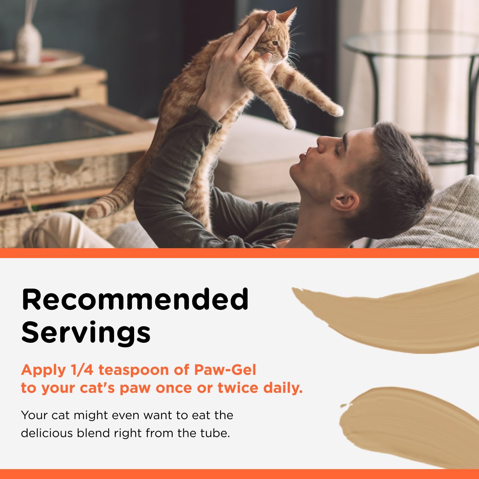 Nutri-Vet Hairball Paw Gel : utilisation facile lors du brossage pour prévenir les boules de poils.