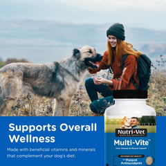 Nutri-Vet Multi-Vite, comprimés saveur foie, peau saine et pelage brillant.