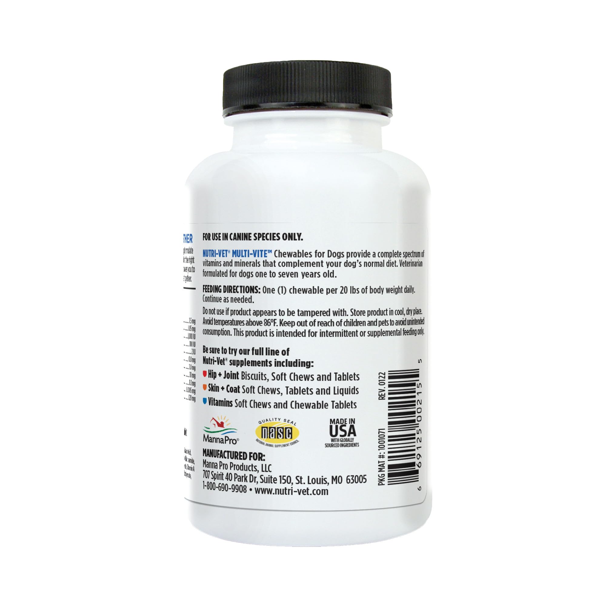 Nutri-Vet Multi-Vite fabrication USA avec des ingredients de qualite