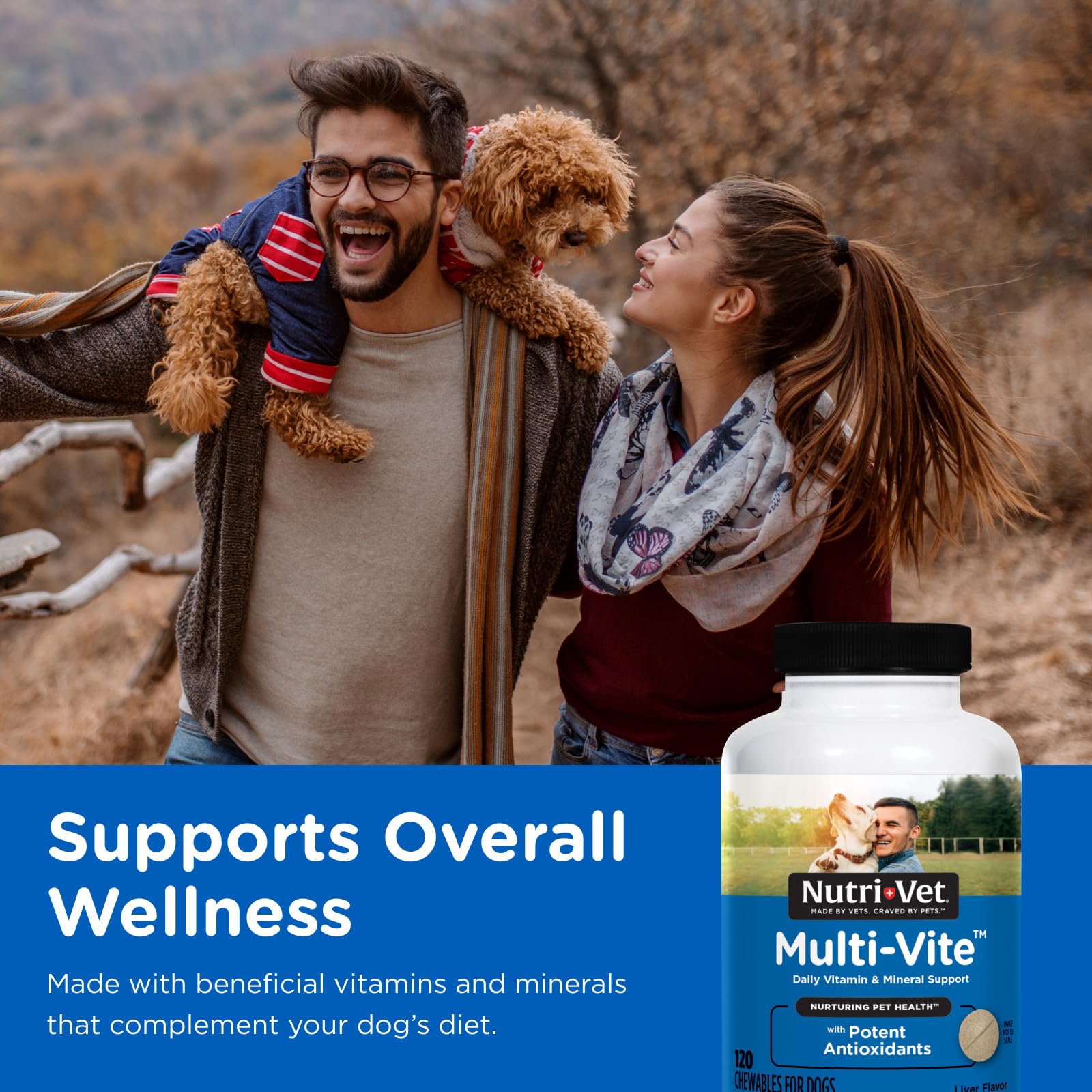 Nutri-Vet Multi-Vite – immunité canine, comprimé facile à donner.