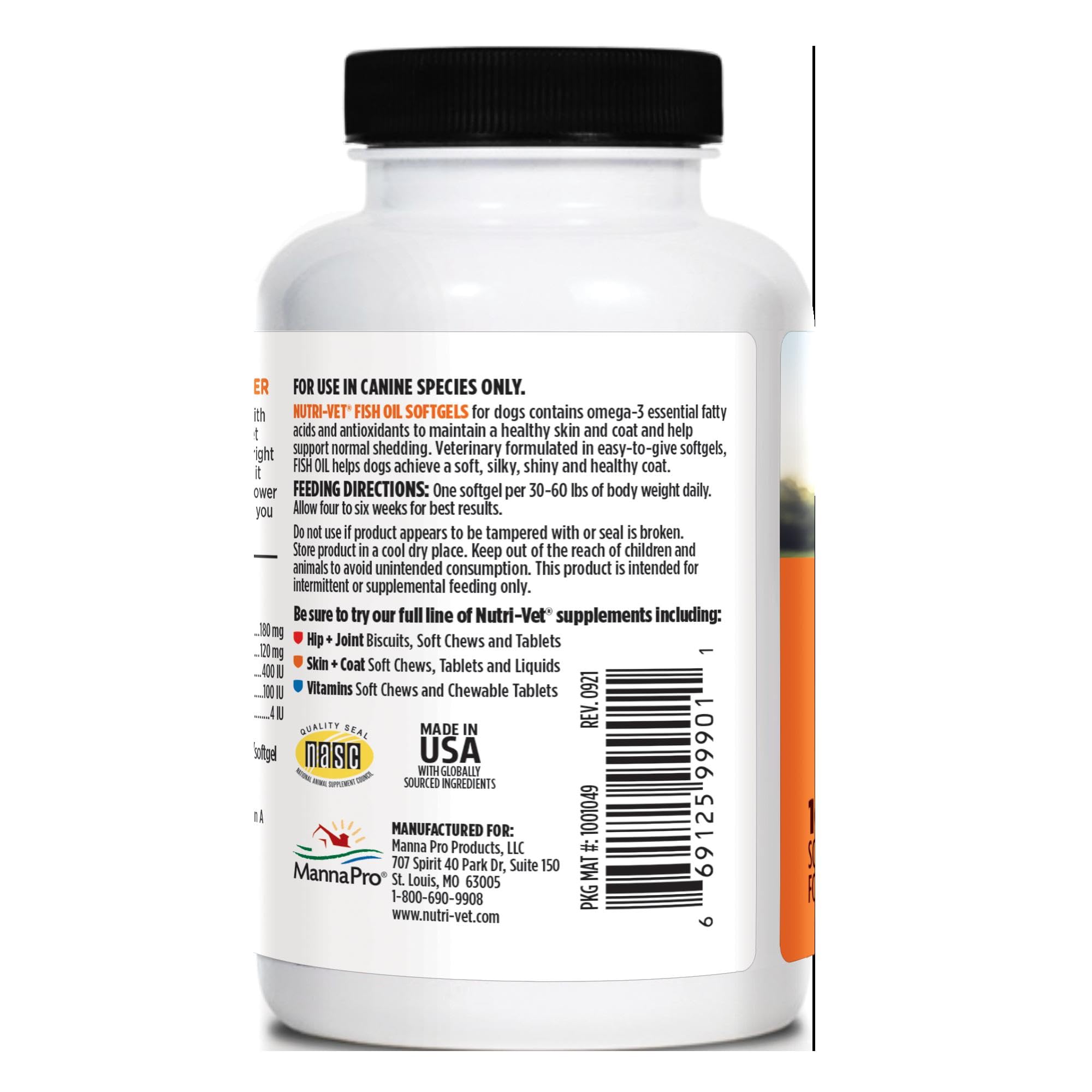 Nutri-Vet Omega-3 Poisson: riche en EPA et DHA pour le bien-être.