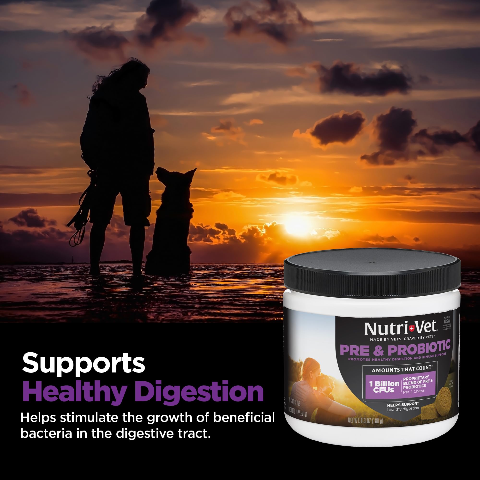 Nutri-Vet Pre & Probiotiques: bouchées moelleuses appréciées par les chiens et soutien digestif potentiel