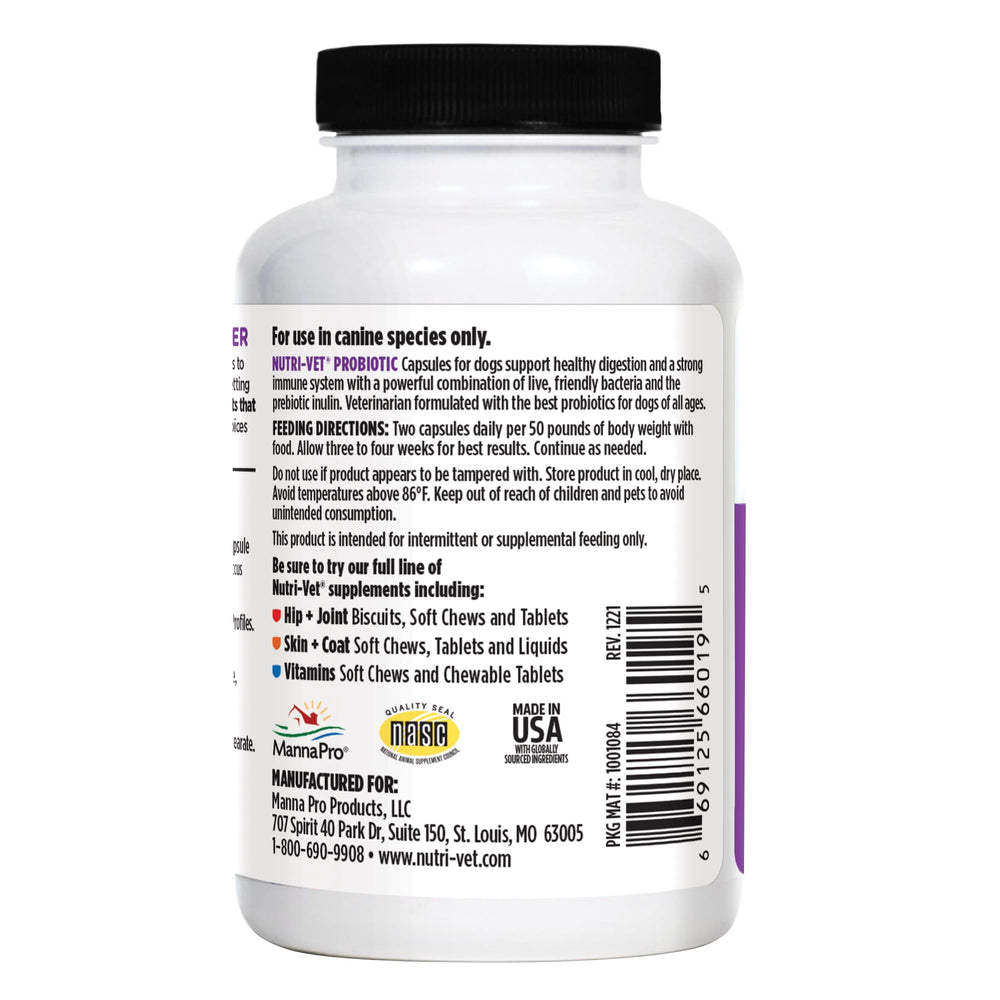 Nutri-Vet Probiotiques pour Chiens - chien actif, énergie soutenue.