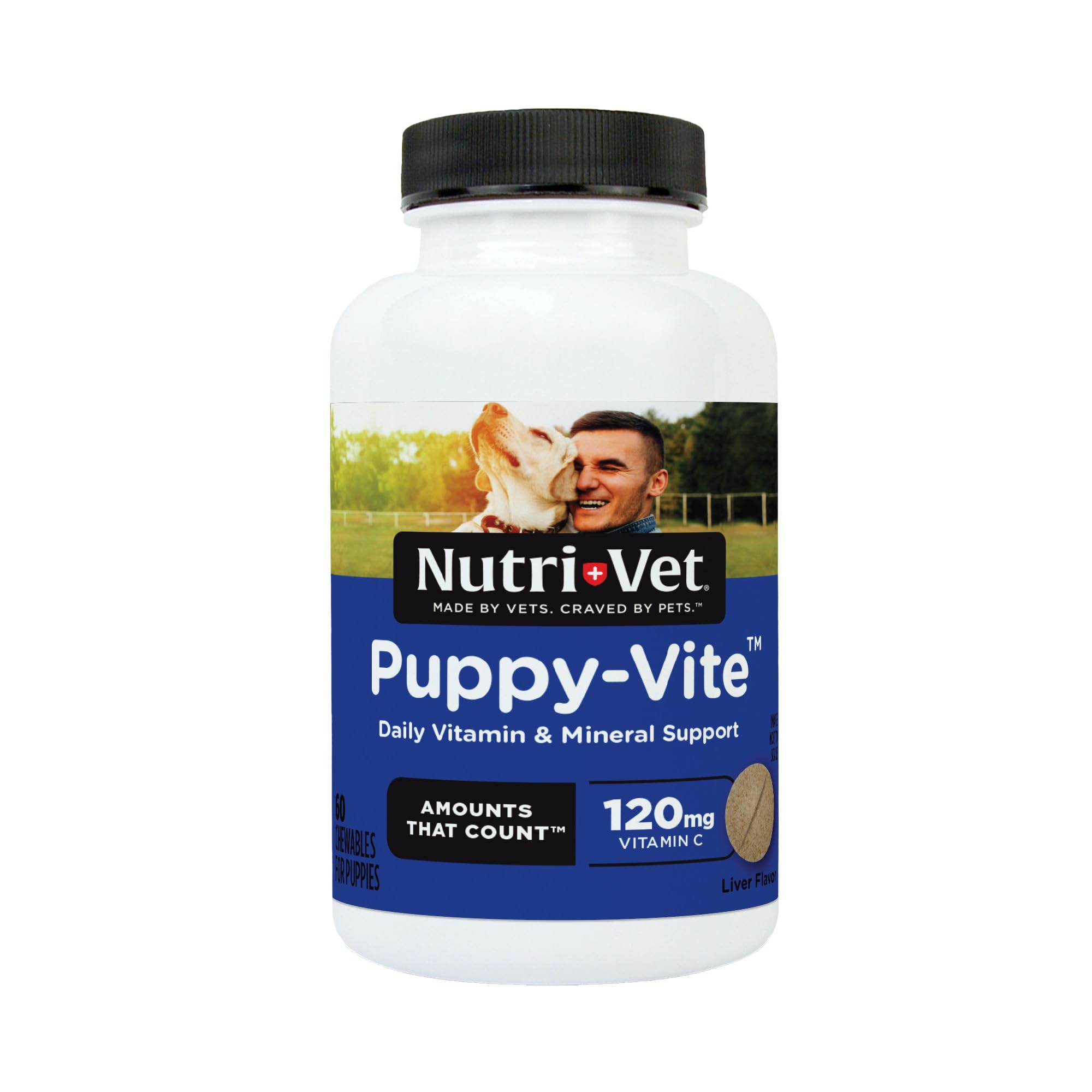 Nutri-Vet Puppy-Vite: comprimé savoureux au foie pour soutenir la croissance des chiots.