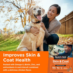 Texture croquante des biscuits Nutri-Vet Skin & Coat pour un plaisir quotidien