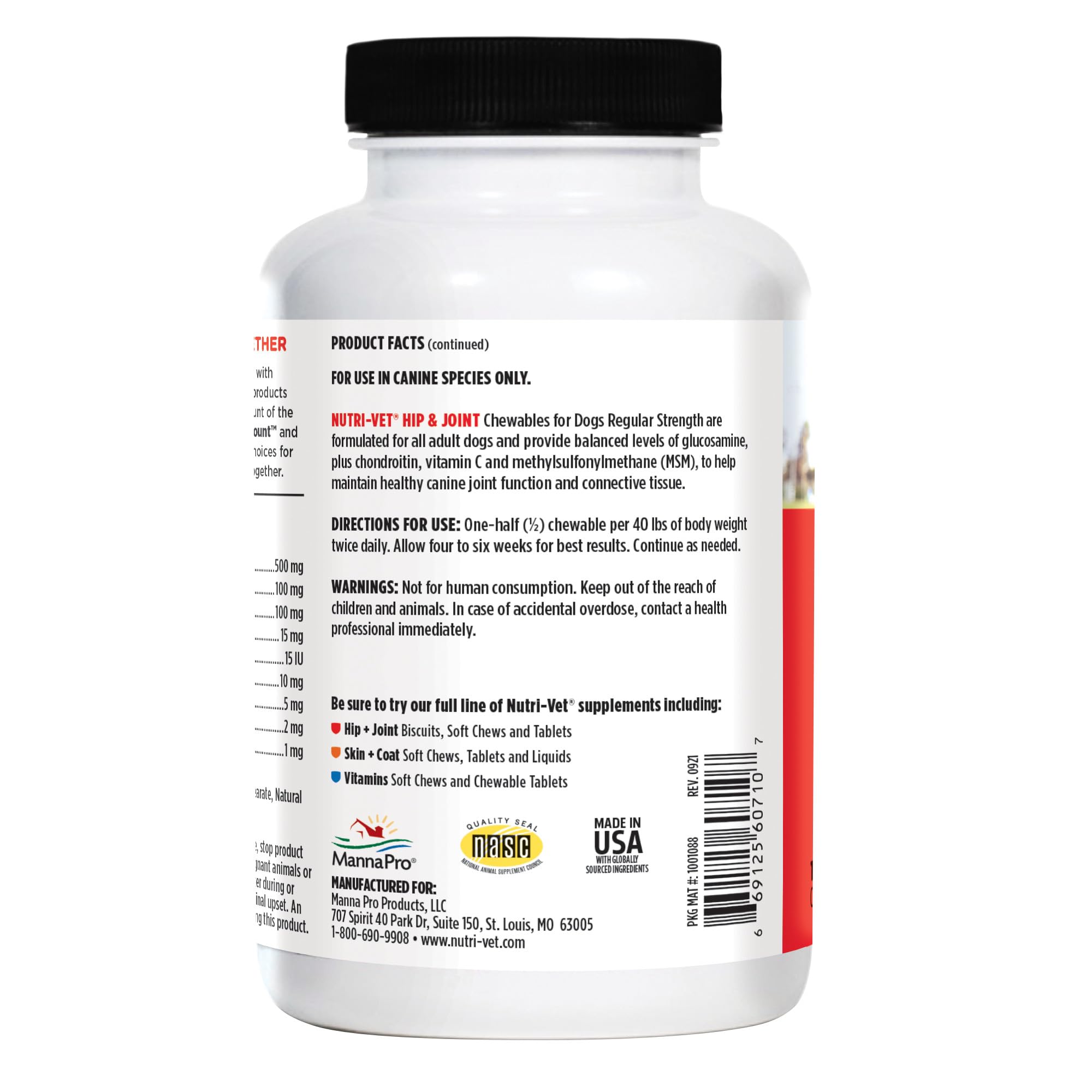 Nutri-Vet Soutien articulation chiots et chiens, utilisation polyvalente.