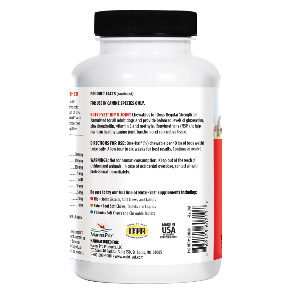 Nutri-Vet Soutien articulation chiots et chiens, utilisation polyvalente.
