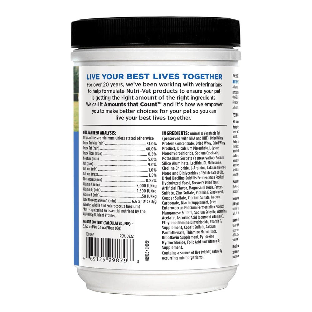 Nutri-Vet utilisation quotidienne chiots: complément nutritionnel pratique