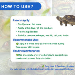 Nutriarise : barrière légère sur peau reptile pour aider à maintenir la propreté.