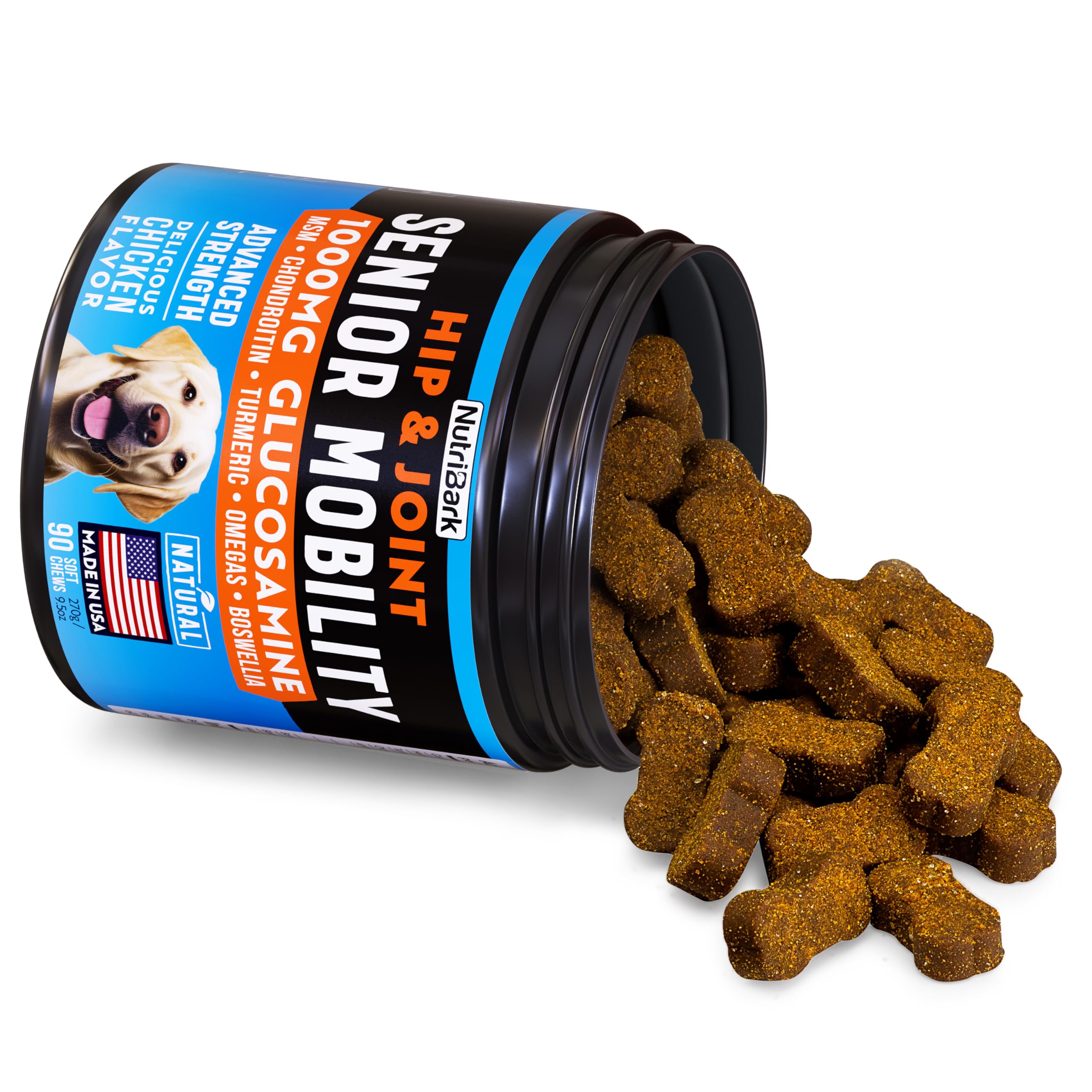 Nutribark glucosamine chien, formule sans céréales et sans additifs artificiels.
