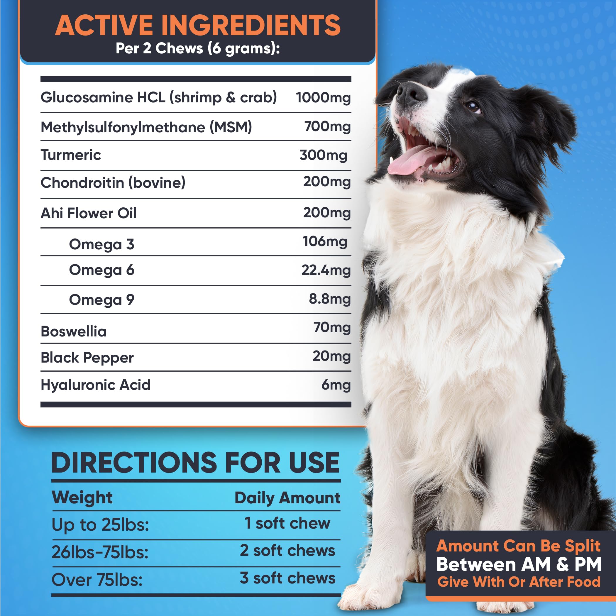 Nutribark glucosamine chien, mobilité et flexibilité potentiellement améliorées.