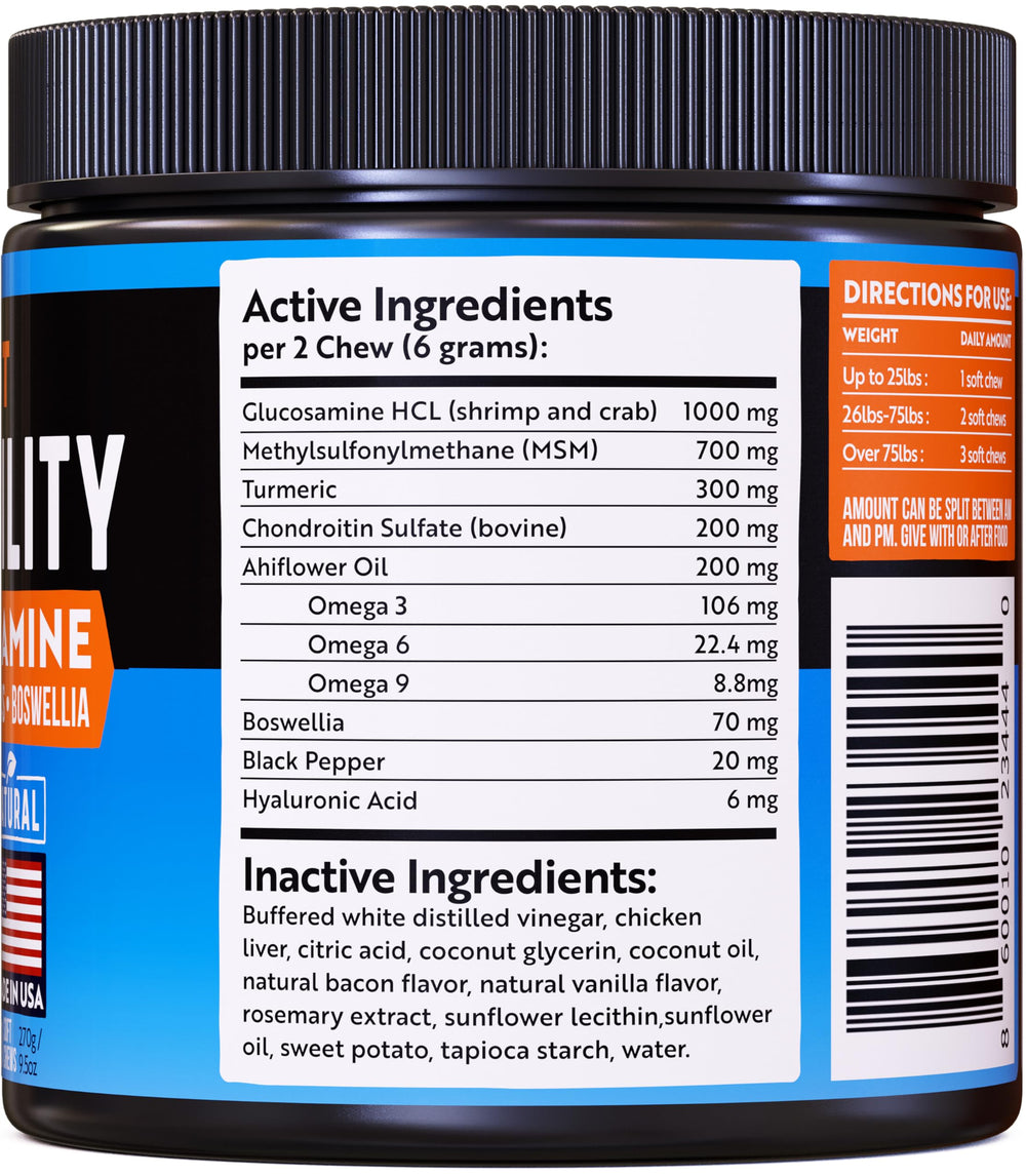 Nutribark glucosamine chien, sans OGM et fabrication américaine.