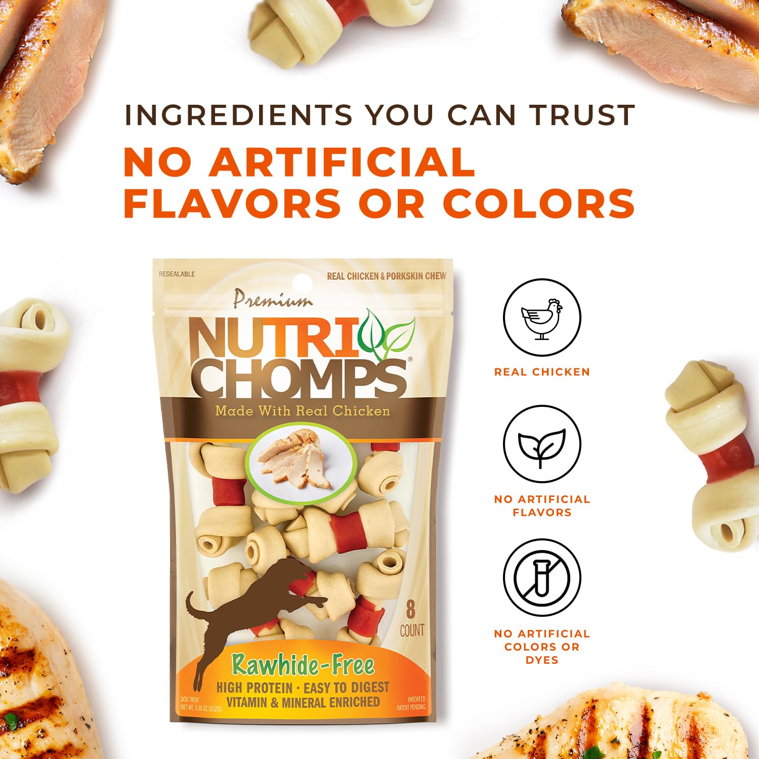 NutriChomps Consistance parfaite, facile à digérer pour chiens de toutes tailles.