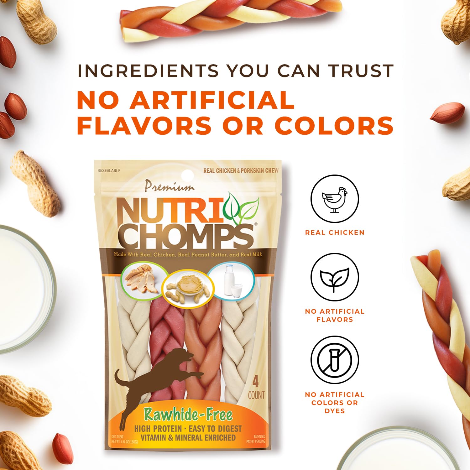 NutriChomps emballage refermable garantit fraîcheur entre les repas.