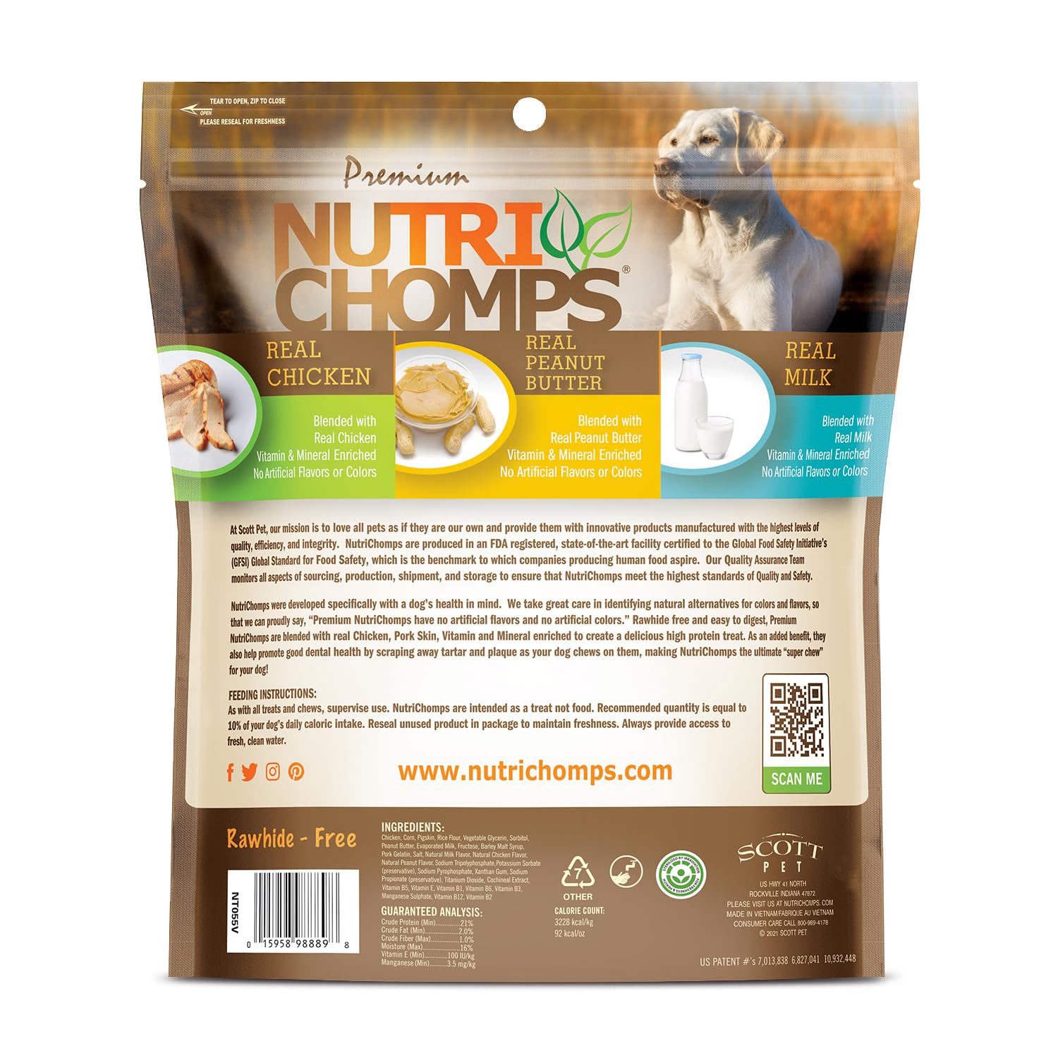 NutriChomps ingrédients: vitamine et minéraux essentiels pour soutenir l’organisme.