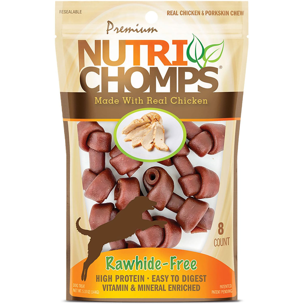 NutriChomps os à mâcher poulet 2,5 pouces pour chiens actifs