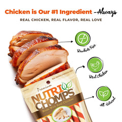 NutriChomps poulet et peau de porc – saveur naturelle pour chien actif