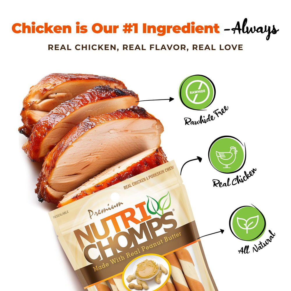 NutriChomps sans rawhide, option sûre pour chiens.