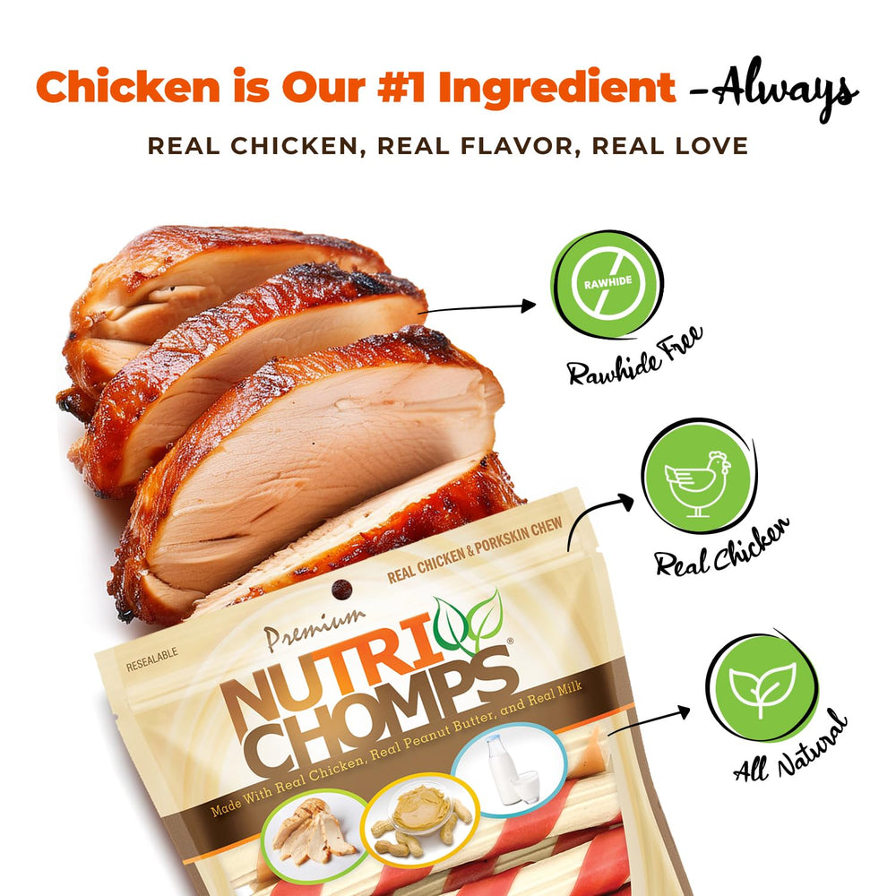 NutriChomps torsade 6 pouces cacahuète, saveur irrésistible pour chien gourmet.