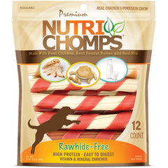 NutriChomps torsade 6 pouces poulet, friandise facile à digérer pour chiens actifs.