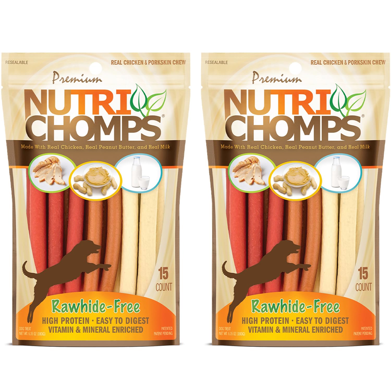 NutriChomps torsades 5 pouces poulet-beurre-lait, goût savoureux et digestion facile