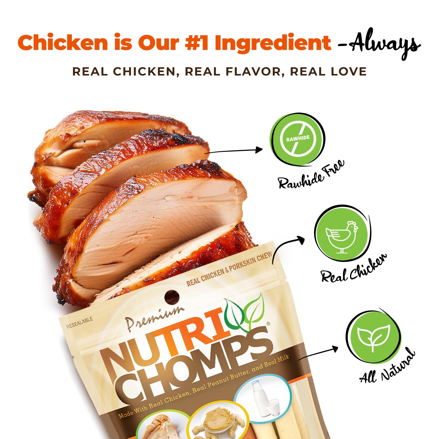 NutriChomps torsades sans cuir, tendre et digestible, idéal pour chiens sensibles