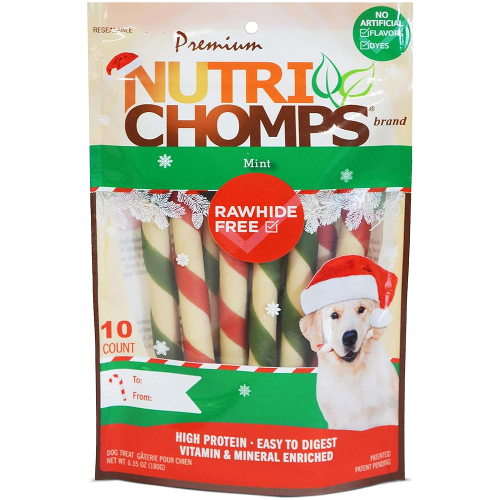 NutriChomps torsades menthe 5 pouces, récompense savoureuse et facile à digérer.
