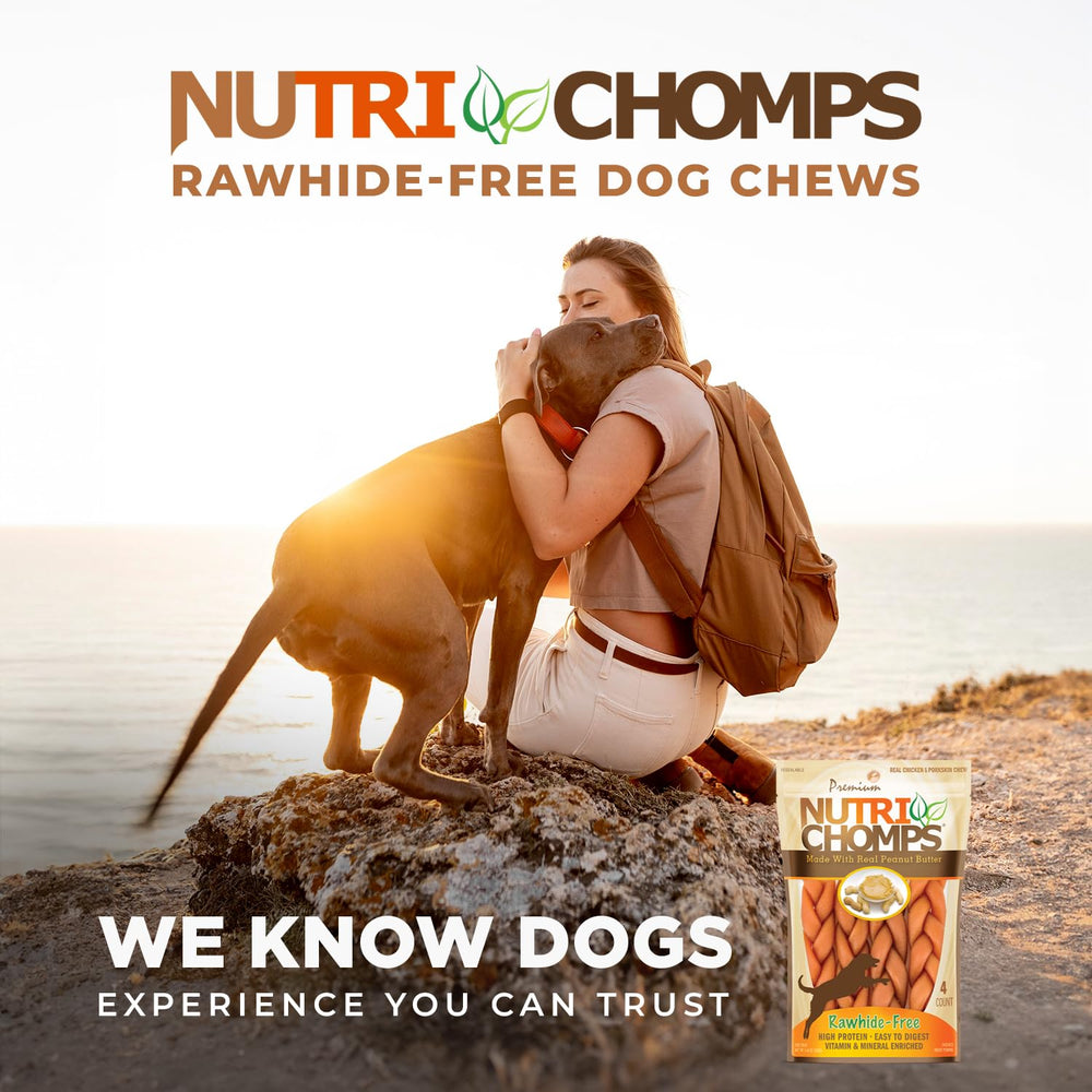 NutriChomps tresse 6 pouces grande taille, adaptée aux chiens de grande race.
