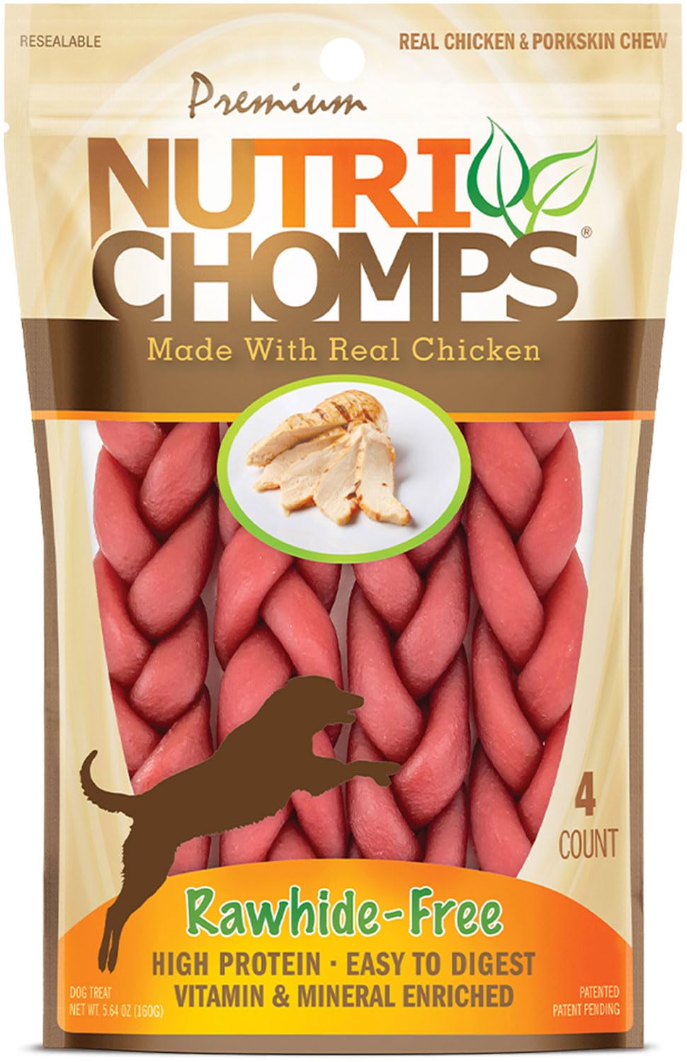 NutriChomps tresse poulet 6 pouces: croquant et digestible pour chien.