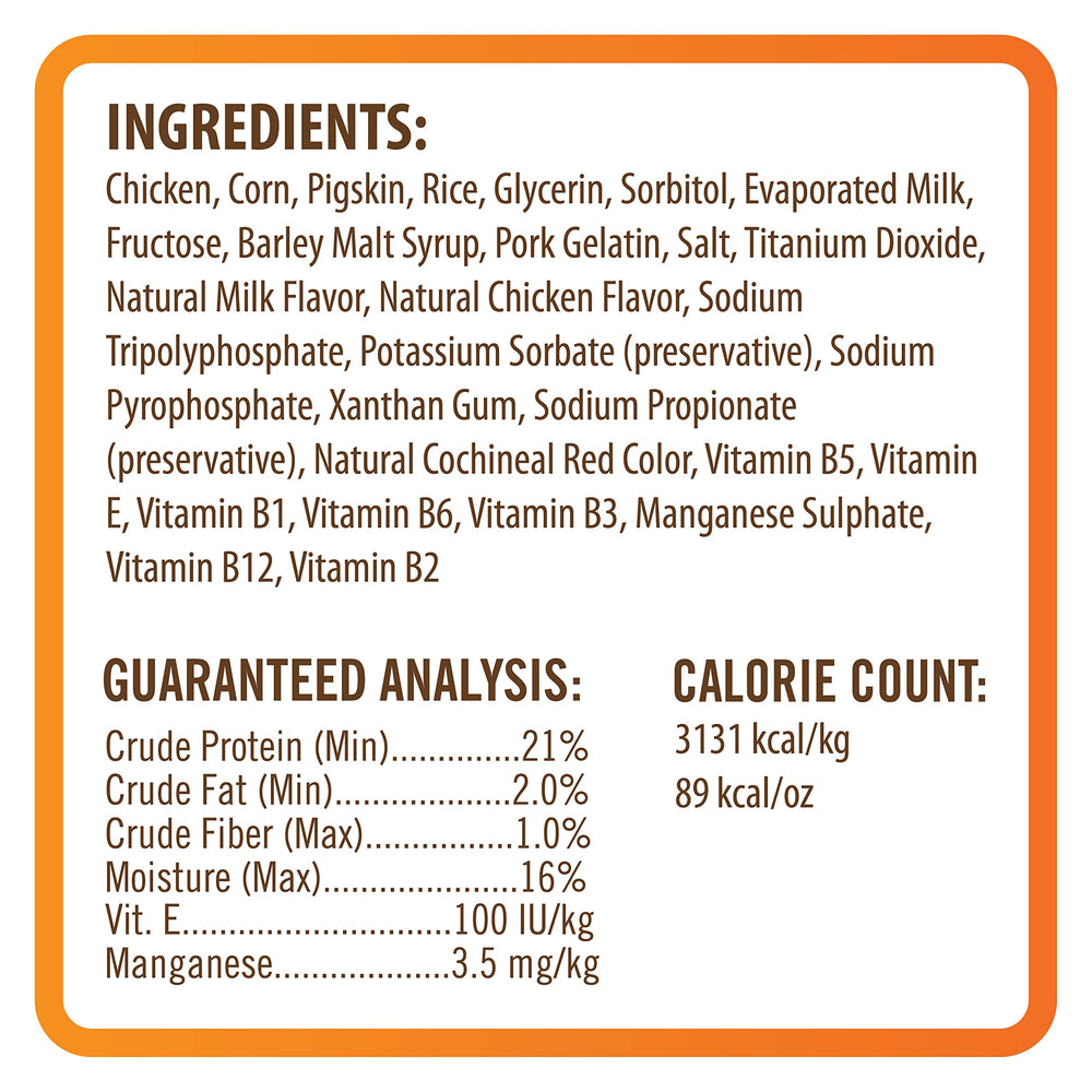 NutriChomps Vitamines et minéraux ajoutés pour soutenir les fonctions corporelles.