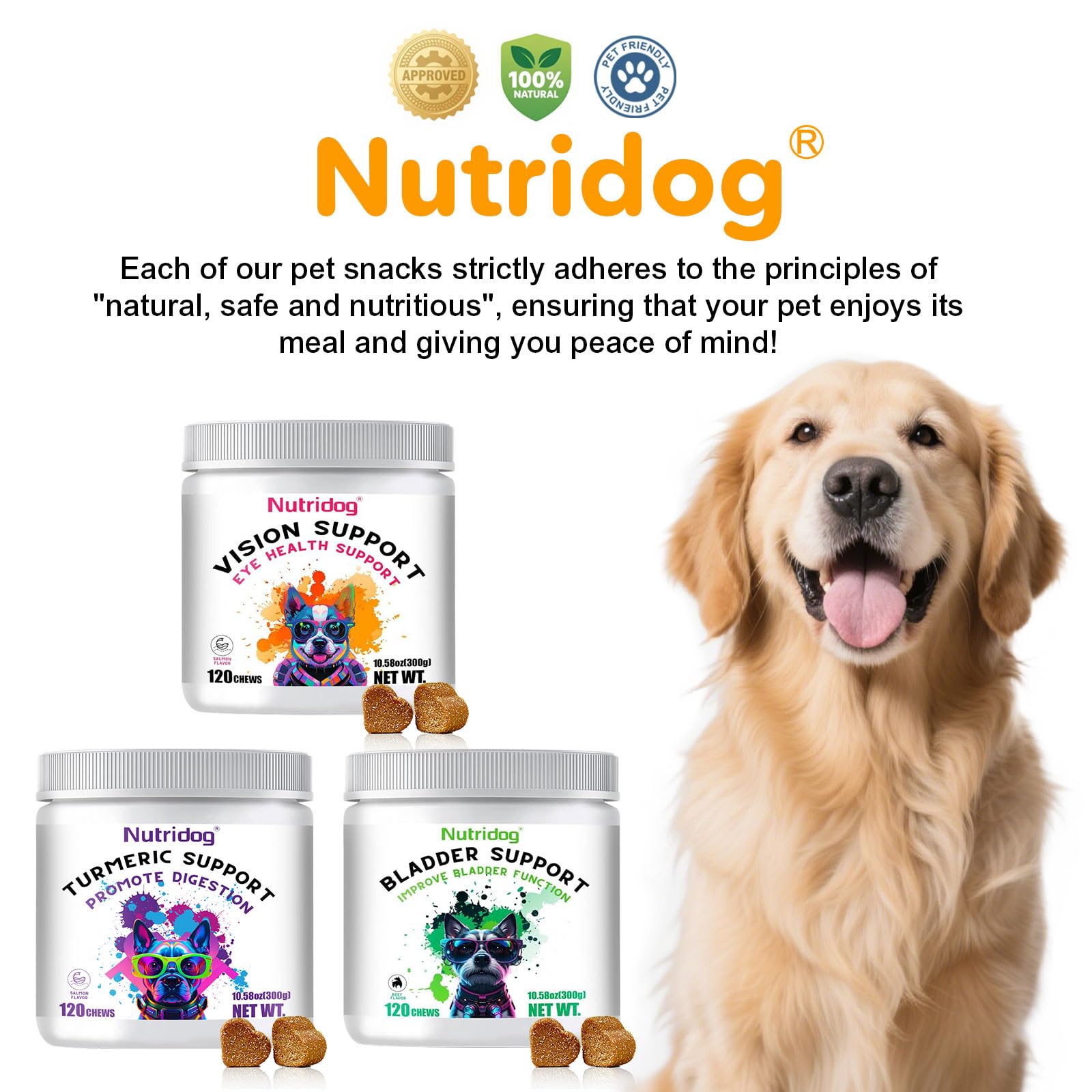 Nutridog formule vétérinaire douce pour chiens, adaptée aux besoins oculaires.