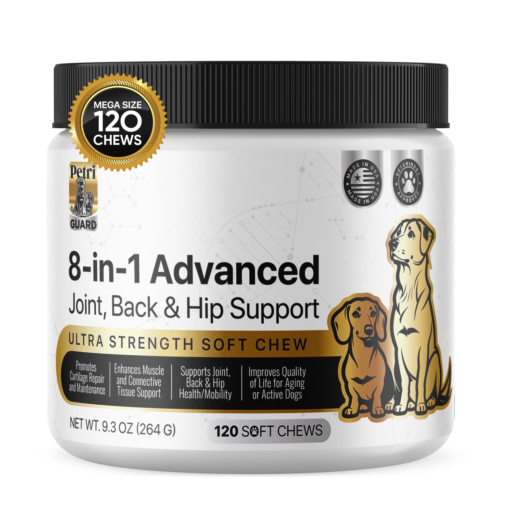 Nutrimend IQ PetriGuard bouchées articulations pour chiens, soutien potentiel des hanches.