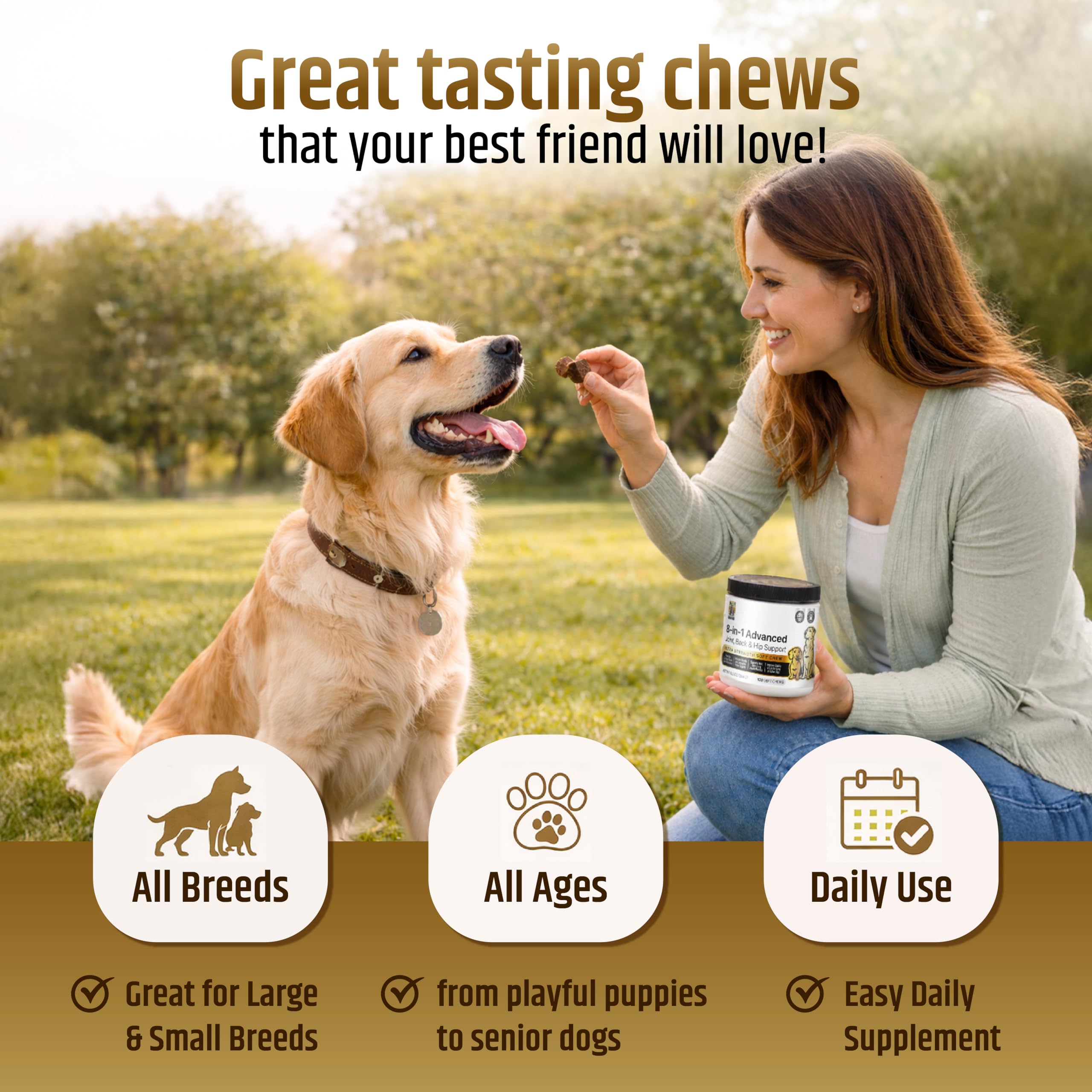 Nutrimend IQ PetriGuard bouchées douces, digestibilité améliorée pour un chien calme.