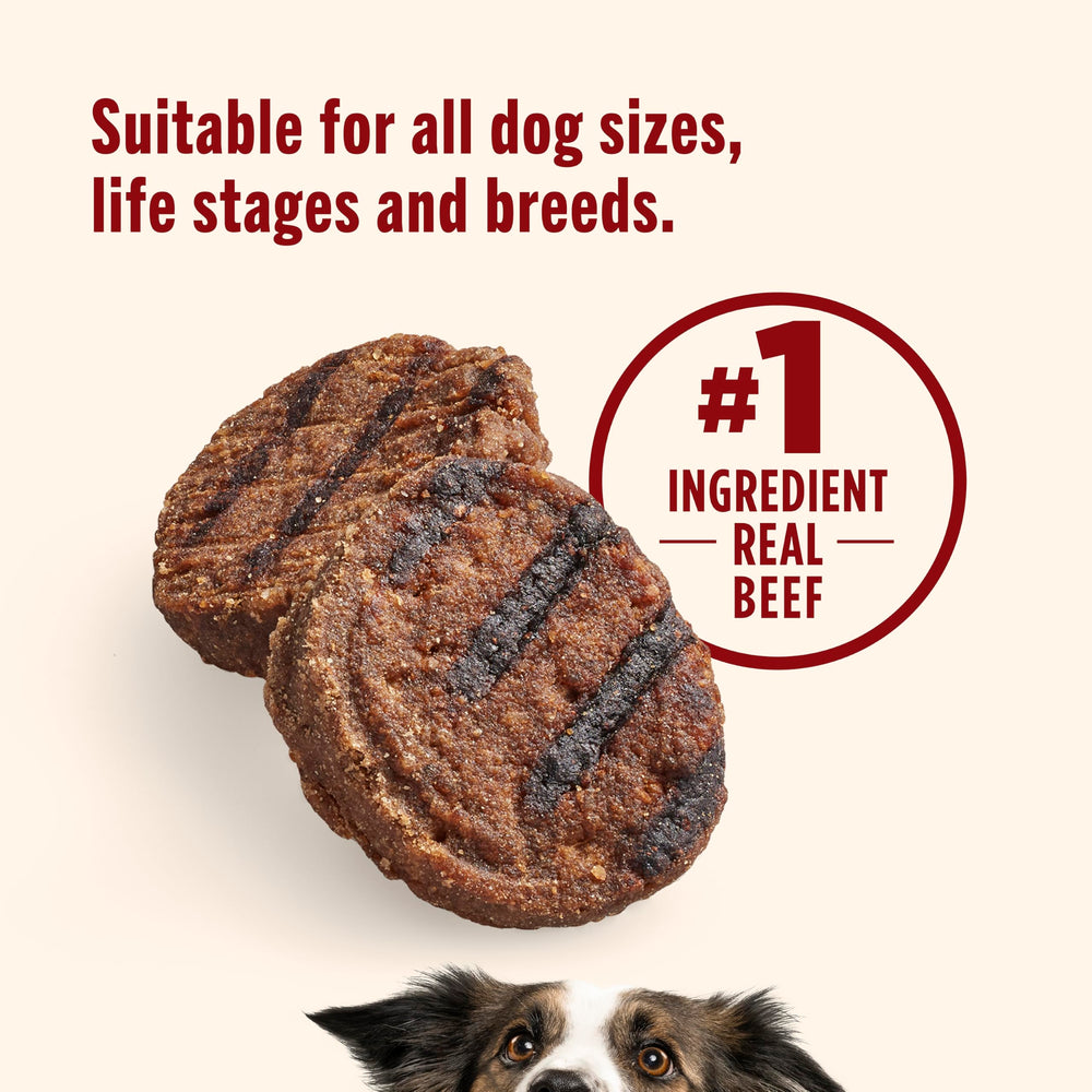 Nutrish Burger Bites emballage refermable pour conserver la fraîcheur.