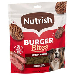 Nutrish Burger Bites sachet refermable préserve la fraîcheur.