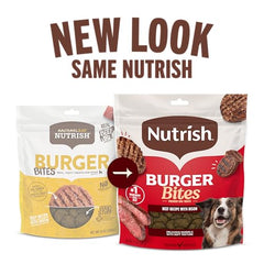 Nutrish Burger Bites texture tendre et saveur délicieuse.