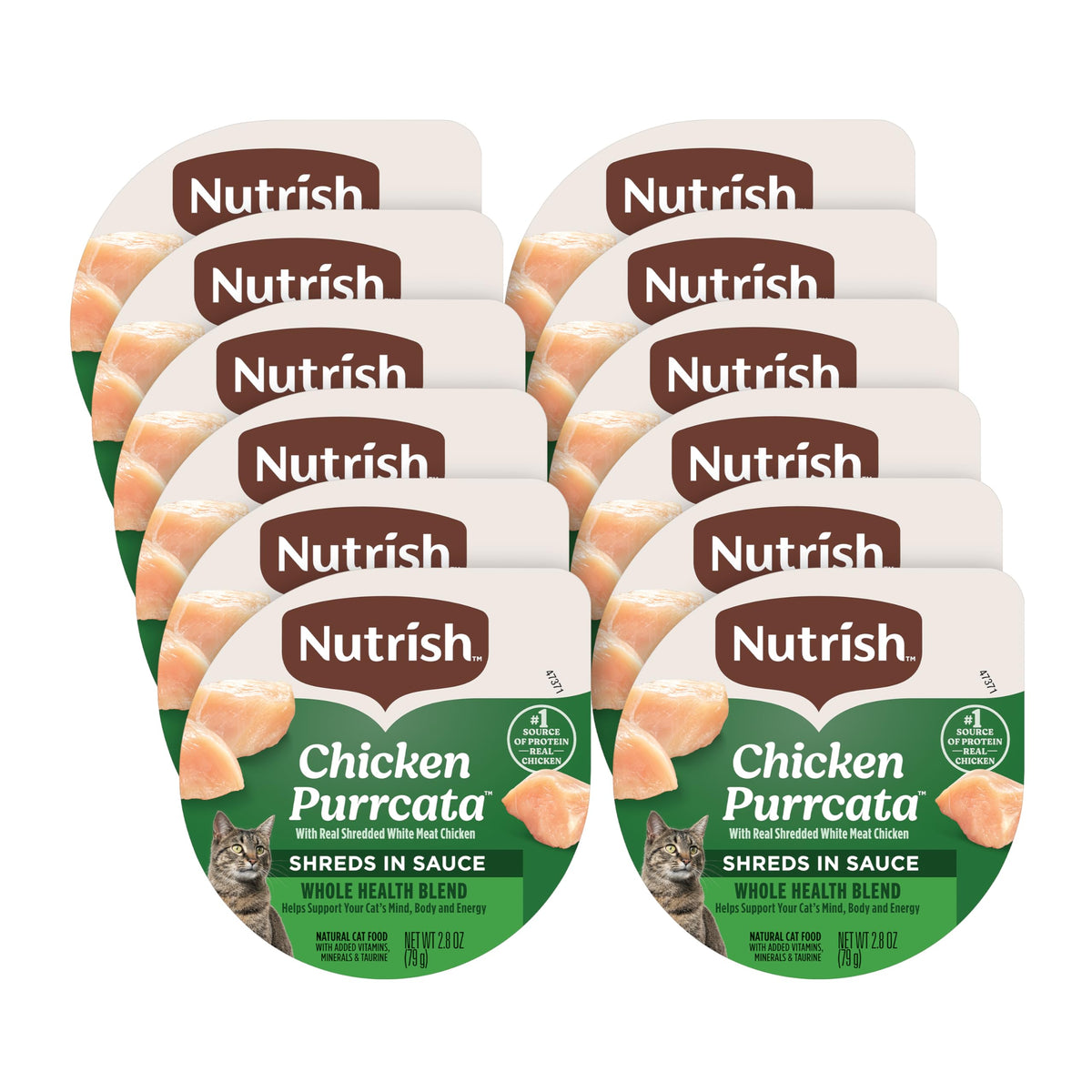 Nutrish Chat Purrcata: lot de 12 pots de 2,8 oz, pratique pour les repas.
