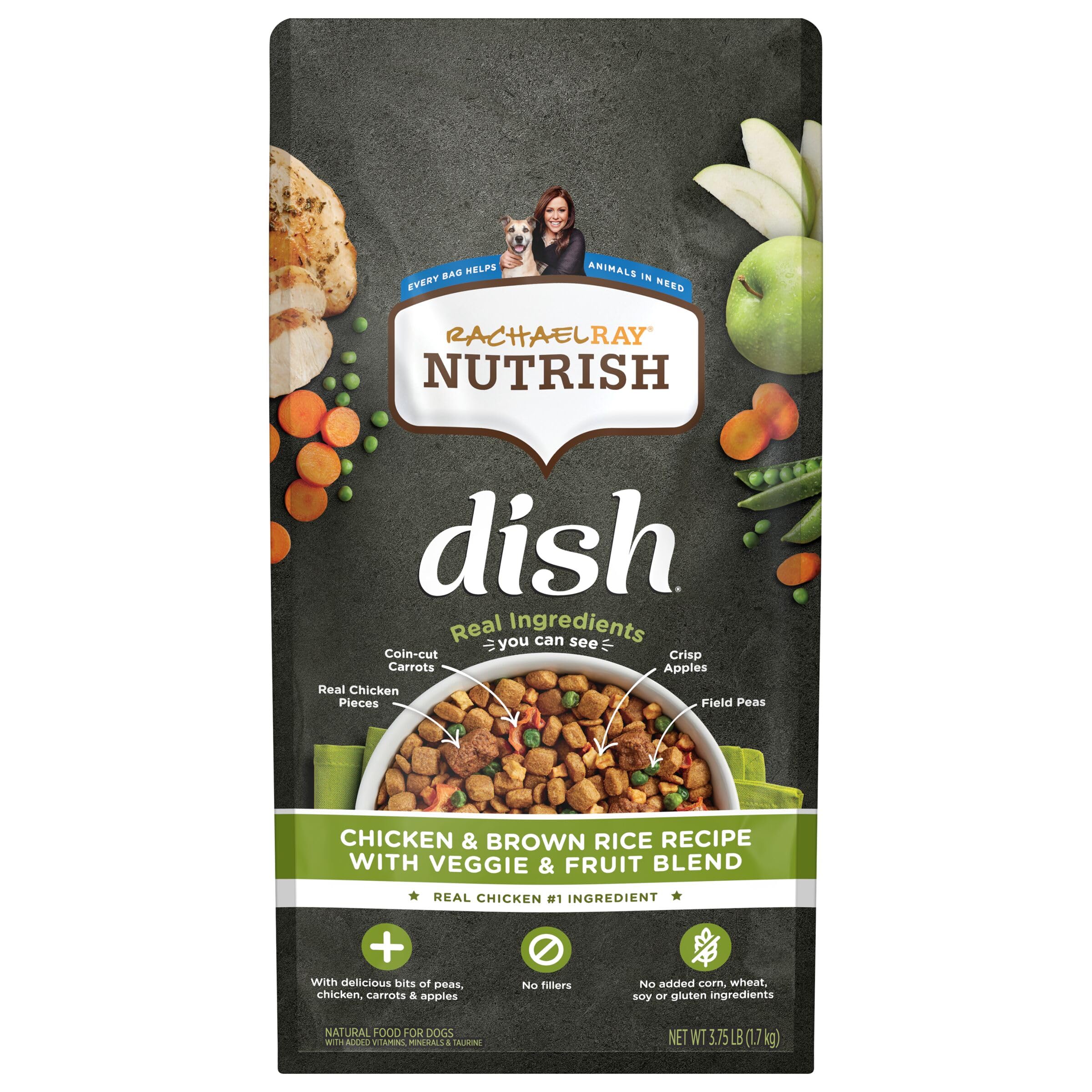 Nutrish Dish sac-seche-poulet-riz-brun : nourriture naturelle pour chien