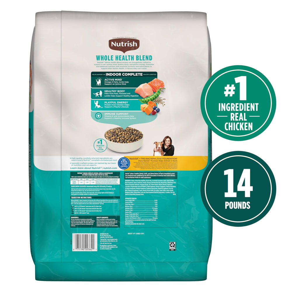 Nutrish Indoor protéines haute qualité poulet-saumon, soutien muscles et satiété