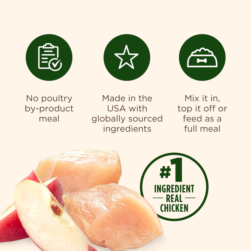 Nutrish pate naturelle poulet-pomme, aliment équilibré pour chiens adultes.