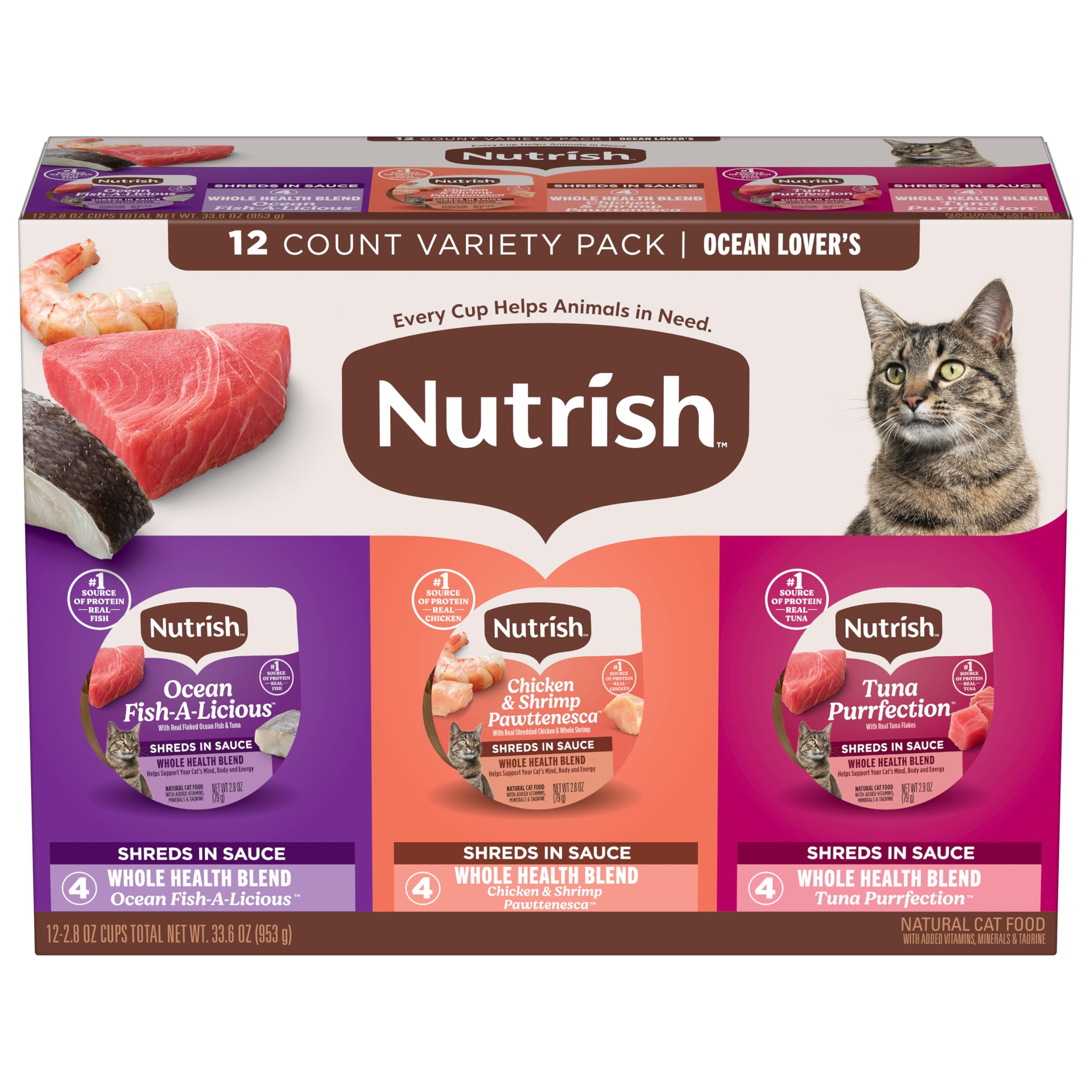 Nutrish Ocean Lovers: coupe poisson-chat, source protéique pour muscles maigres.