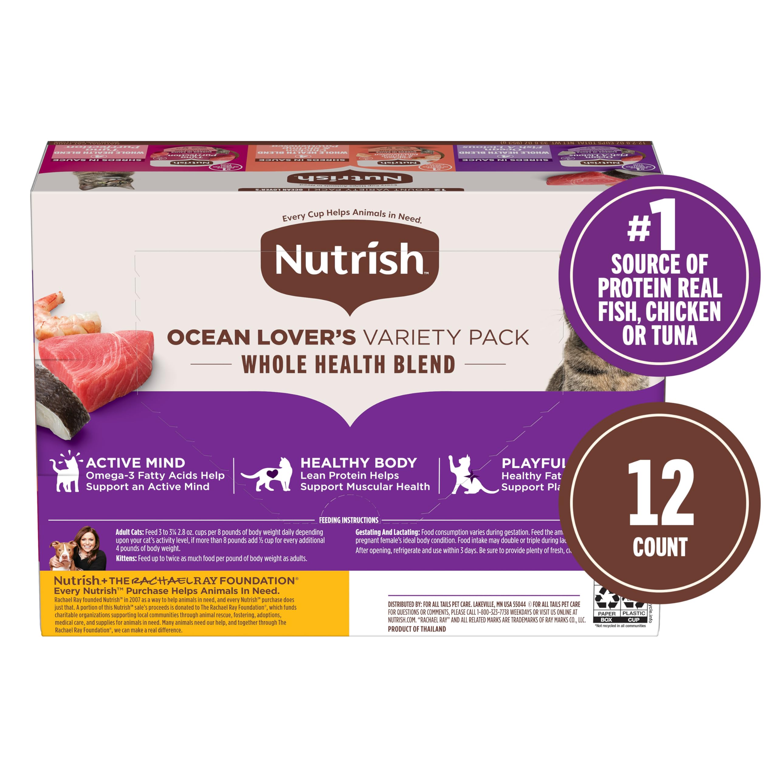Nutrish Ocean Lovers: sans céréales, portion pratique pour le quotidien.