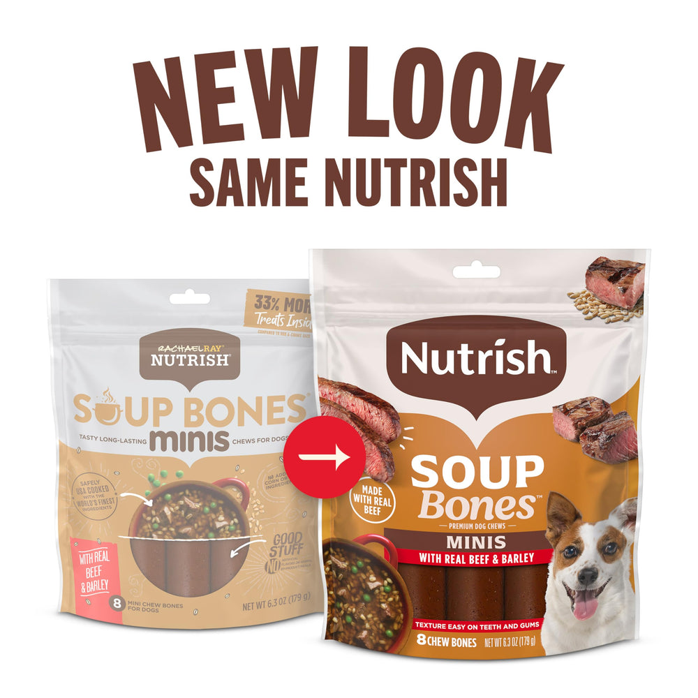 Nutrish os à mâcher Minis, texture douce idéale pour petites mâchoires.