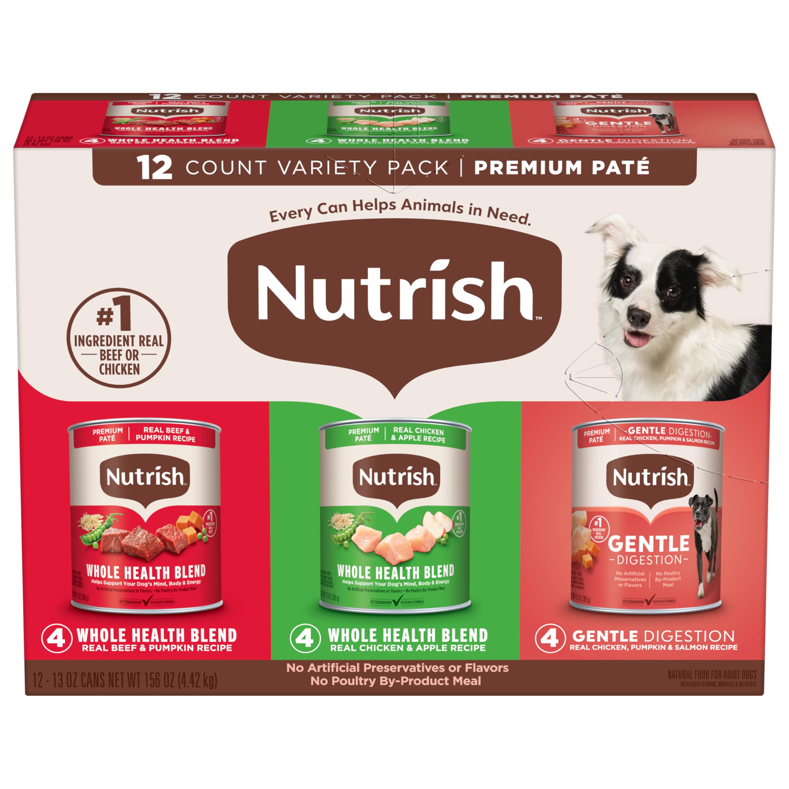 Pack Variété Nutrish Pâté: assortiment 12 boîtes pour varier les repas chiens