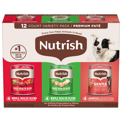 Pack Variété Nutrish Pâté: assortiment 12 boîtes pour varier les repas chiens