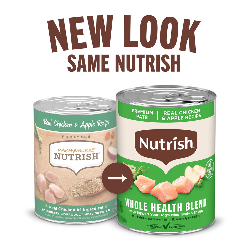 Nutrish pâté poulet, ingrédient principal visible, offre une source protéique.